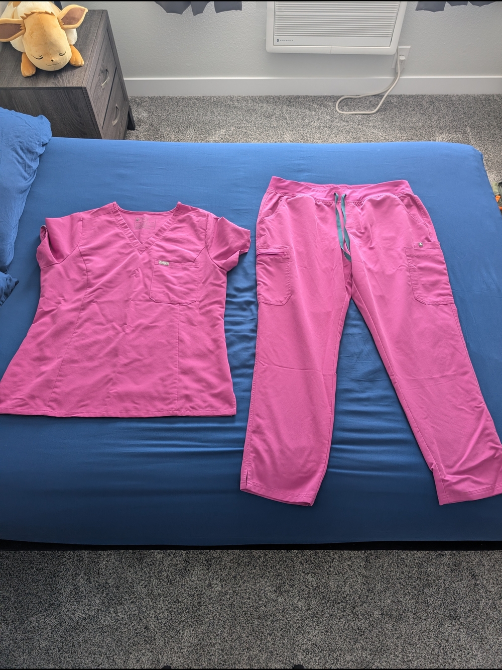 Figs Women's Pink Scrub Top and Pants Set